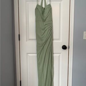 Azazie Strapless Light Green Dress